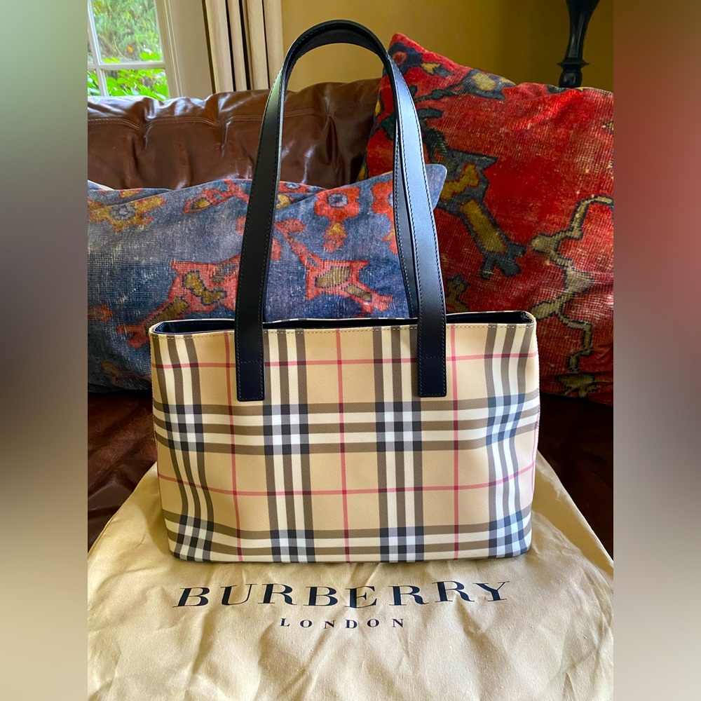 BURBERRY Nova Check Tote Shoulder Bag